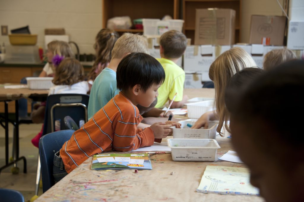 Students in Afterschool getting homework done.